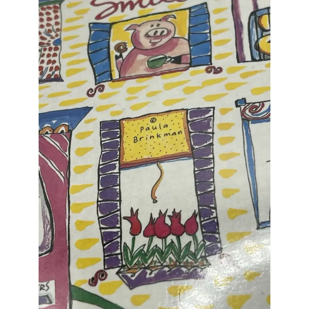 Vintage Paula Brinkman “Smile” Small Photo Album Folk Art Pig Cat Taxi Design
